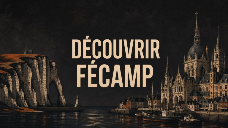 Que faire à Fécamp : illustration sombre du port et des falaises