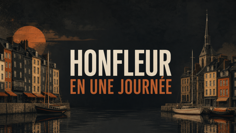 Que faire à Honfleur : illustration sombre du port pour une journée de visite